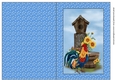 Blue rooster cut and fold card 2