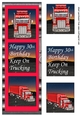 Red age 30 keep on trucking 3 panel card front