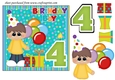 Birthday boy age 4 card front