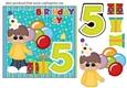Birthday boy age 5 card front