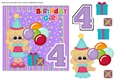 Birthday girl age 4 card front
