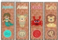 Cute zodiac signs toppers/bookmarks set 1