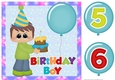 Age 5/6 dark haired boy Birthday card front