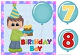 Age 7/8 dark haired boy Birthday card front