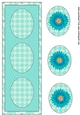 Teal gerbera daisy trio card front