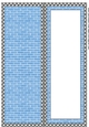 Blue brick wall and metal insert