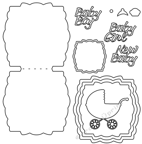 New Baby Card Cutting File