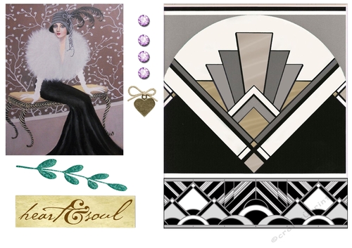 Heart & Soul Art Deco A5 Card