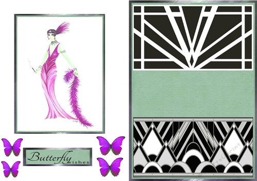Art Deco Butterfly Lilac