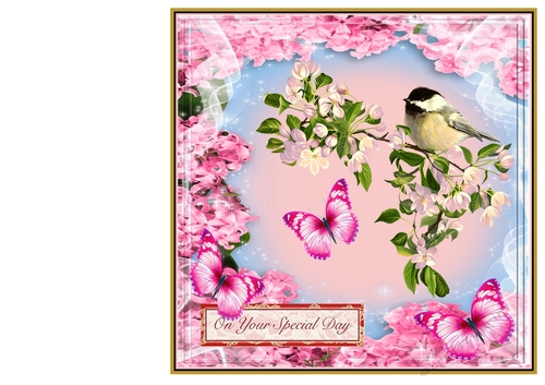 Pink Floral Bird Mini Kit