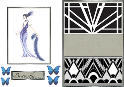 Art Deco Butterfly Blue