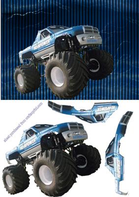 Monster Truck on Effective Lightning Style Background
