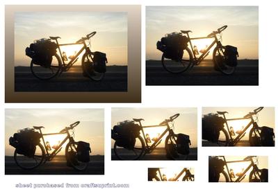 Mountain Bike on Sunset Scenery Pyramid