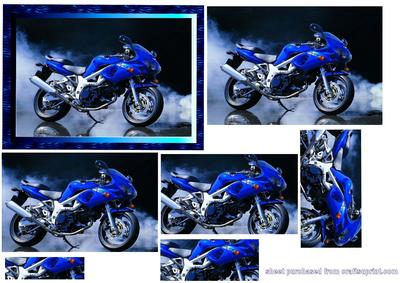 Blue Sports Bike Pyramid