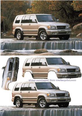 Isuzu Trooper on River Decoupage