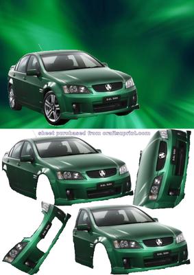 Modern Green Sports Car Decoupage