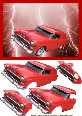 Vl Red Holden Sedan Decoupage