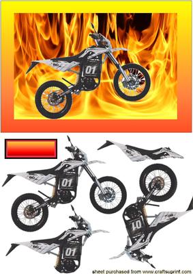 Sport Bike on Fire Background