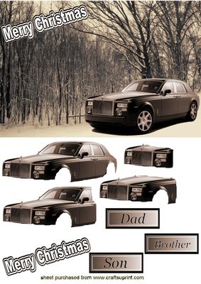 Rolly Royce in Sepia Scenery Decoupage