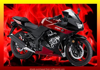 Large A4 Sport Bike on Flame Background 1 of 2