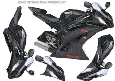 A4 Sport Bike Decoupage on Snow Background 2 of 2