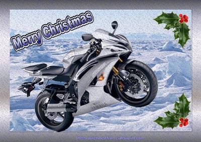 Silver Sport's Bike on Ice Background 1 of 2