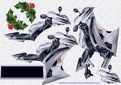 Silver Sport's Bike on Ice Background 2 Of