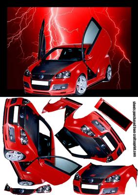 Vw Golf Sports Car with Tag Quick Card