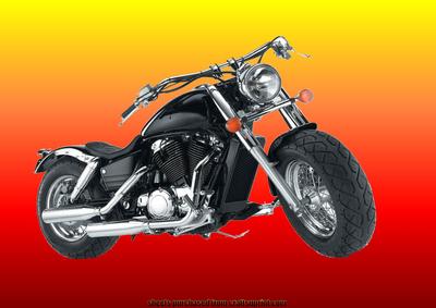 Sport Bike on Orange/red Background A4