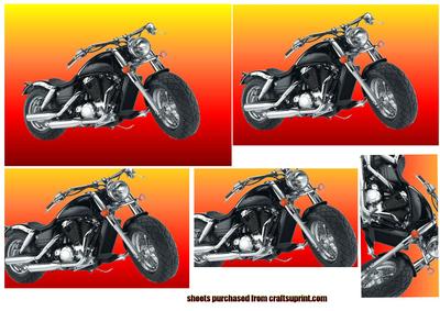 Sport Bike on Orange/red Background Pyramid