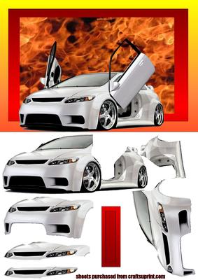 Sported Honda Civic Decoupage