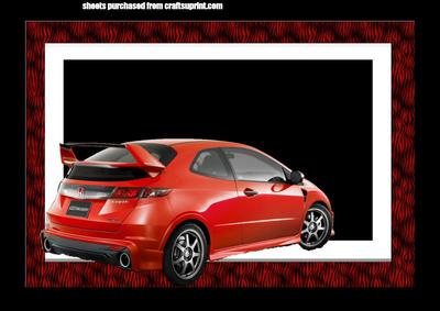 Honda Civic on Stunning Effect Background A4 Sheet