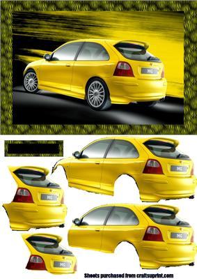 Rover Streetwise on Abstract Yellow Background Decoupage