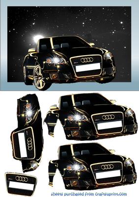 Foa Tracey Audi Sport Car in Midnight Scenery Decoupage