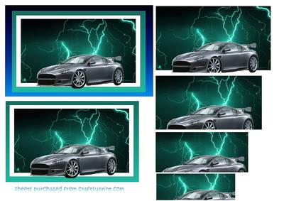 Aston Martin Vanquish Pyramid on Teal Lightning Background