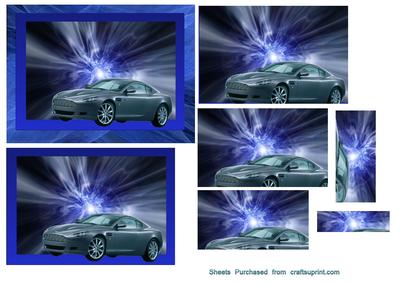 Aston Martin Vanquish on Abstract Effect Background Pyramid