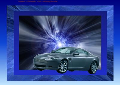 Aston Martin Vanquish on Abstract Effect Background A4 Sheet