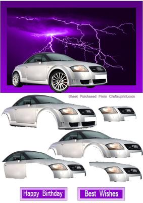 Silver Audi Sport Decoupage