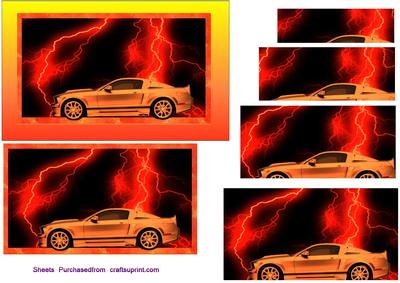 Ford Mustang Quick Card Sunset Effect Background Pyramid