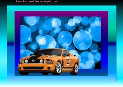 A4 Orange Mustang on Bubble Background