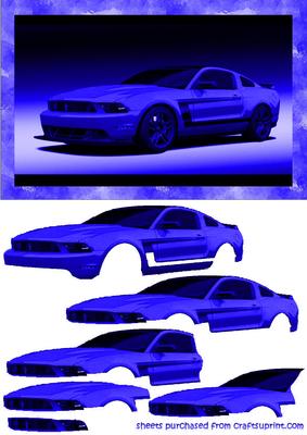 Sports Car Blue Abstract Effect Quickcard