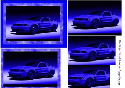 Sports Car Blue Abstract Effect Pyramid