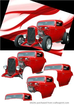 Red Hot Rod Decoupage