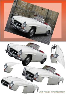 Foa Joyce :) Mercedes 1960's Sport Car Decoupage