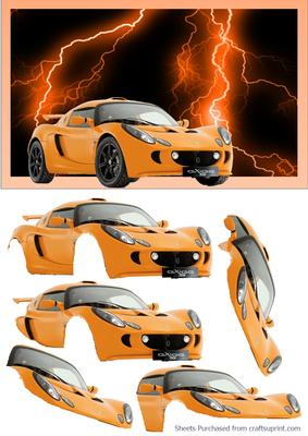Orange Lotus Elise Decoupage
