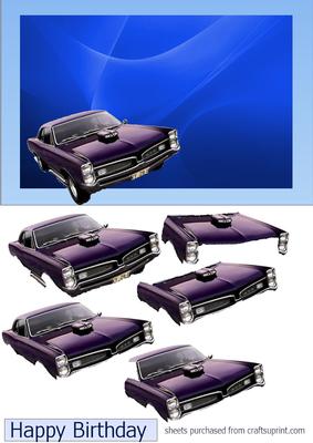 Ford Gto Decoupage with Tag