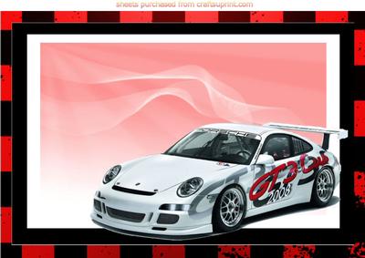 A4 Sport White Porsche Print