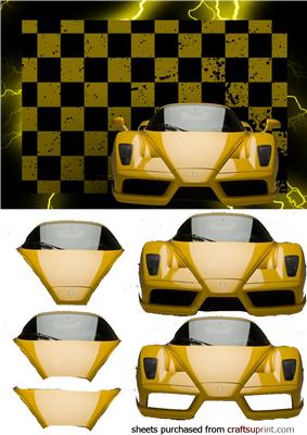 Yellow Ferrari Enzo Decoupage