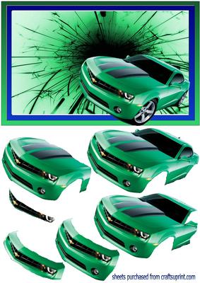 Green Camaro Decoupage