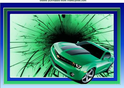 A4 Green Camaro Car Car Quick Card